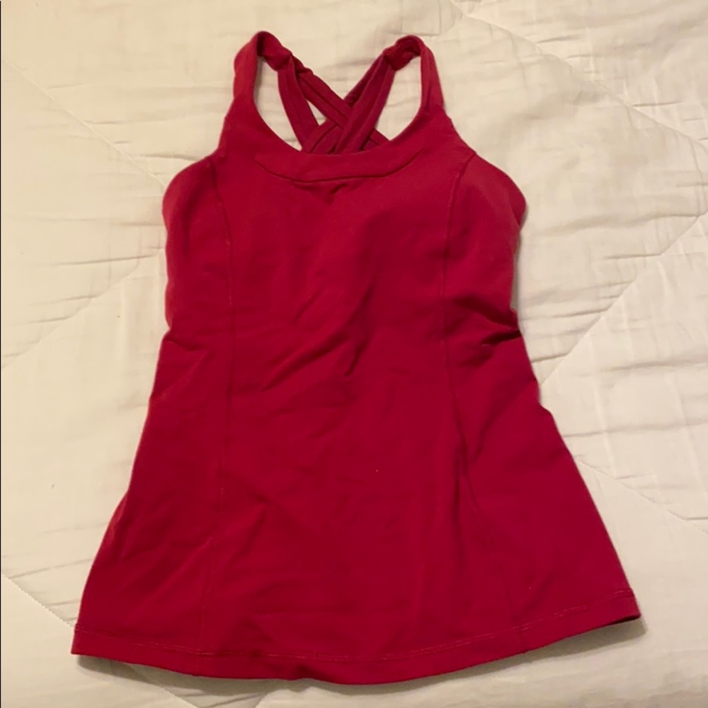 Red Lululemon Criss Cross Back Tank